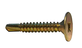 #10 x 1 1/4" Combo (Phillips/Square) Wafer Head Self-Drilling Screws / Low Carbon Steel / Zinc Yellow