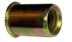 5/16-18 (Max Grip .200) Small Flange Threaded Inserts / Steel / Zinc Yellow