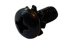 M4-0.7 x 8 mm SEMS Screws / External Tooth Washer / Phillips / Pan Head / Steel / Black Oxide / ISO7045
