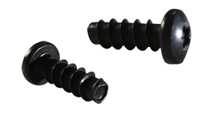 M2.#2-1.0 x 5 mm Thread Forming Screws for Plastics 45 / Pozi / Pan Head / Steel / Black Oxide
