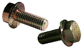 M8-1.25 x 25 mm Hex Flange Bolts / Serrated / Grade 8.8 / Zinc Yellow / DIN6921