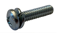 M2.#5-0.45 x 6 mm SEMS Screws / Split Lock Washer / Phillips / Pan Head / Steel / Zinc