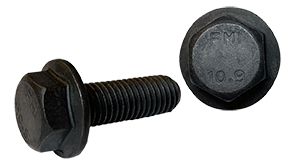 M10-1.5 x 40 mm  Hex Flange Bolts / Non-Serrated / Grade 10.9 / Plain / DIN6921