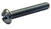 #10-24 x 2" Phillips Round Head Machine Screws, Full Thread / Low Carbon Steel / Zinc / ASTM A307; ASME B18.6.3