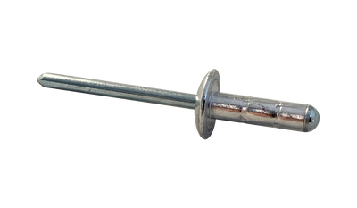 3/16" x .062"-.250" Brazier Head Multi-Grip Rivets / Aluminum Body / Steel / Zinc Yellow Mandrel