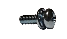 M3-0.5 x 6 mm SEMS Screws / Square Cone Washer / Phillips / Pan Head / Steel / Zinc