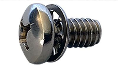 M5-0.8 x 8 mm SEMS Screws / Internal Tooth Washer / Phillips / Pan Head / A2 Stainless Steel / Passivated / DIN 7985A