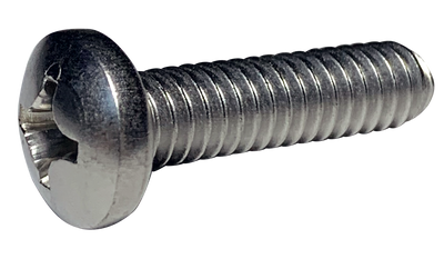 #10-24 x 1/2" Phillips Pan Head Machine Screws, Full Thread / 410 Stainless Steel / Passivated