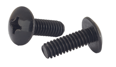 #10-24 x 3/8" Phillips Truss Head Machine Screws, Full Thread / 18-8 Stainless Steel / Black Oxide