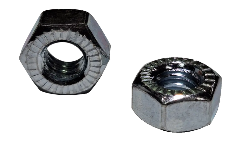 1/2-13 Double Serrated Hex Locknuts / Steel / Zinc