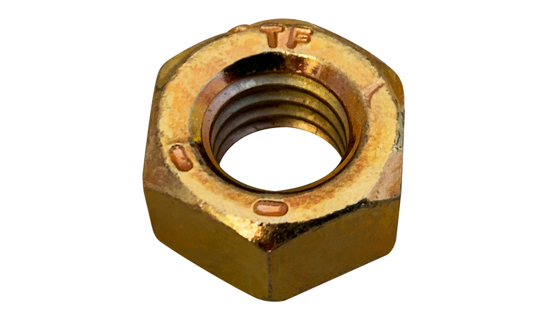 7/16-14 Finished Hex Nuts / Grade 8 / Zinc Yellow / Made in USA