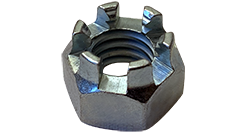 1/4-28 Hex Castle Nuts / Steel / Zinc
