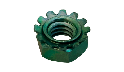 #4-40 Hex Keps Nuts / Low Carbon Steel / Zinc Green