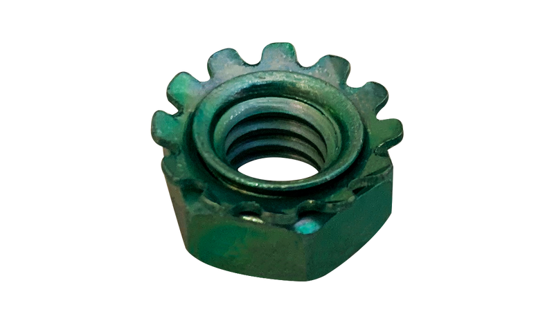 #6-32 Hex Keps Nuts / Steel / Zinc Green