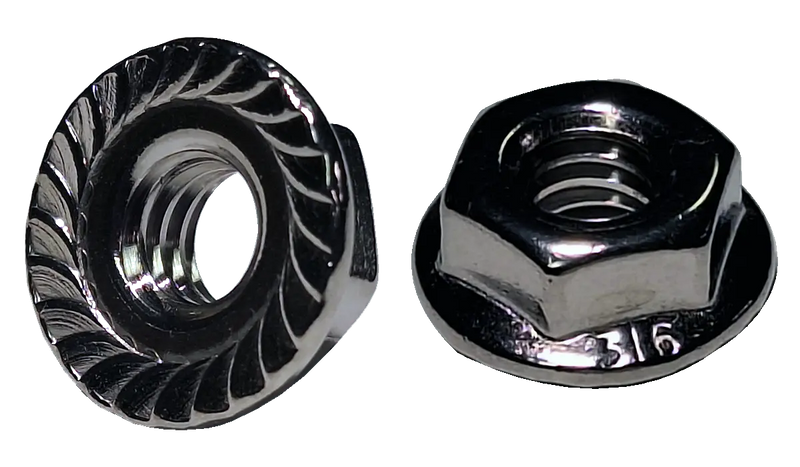 1/4-20 Serrated Hex Flange Locknuts / 316 Stainless Steel