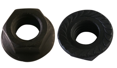 5/16"-18 Serrated Hex Flange Locknuts / Grade 8 / Black Phos / Phosphate