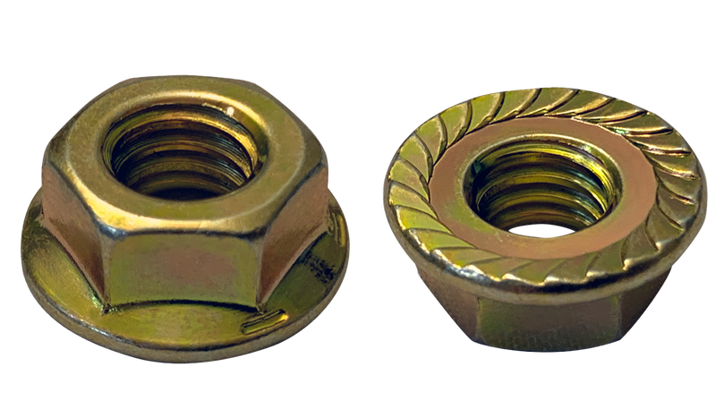 5/16-18 Serrated Hex Flange Locknuts / Grade 8 / Zinc Yellow