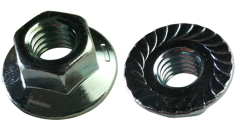 5/16-18 Large Flange Hex Flange Locknuts / Serrated / Grade 5 / Zinc