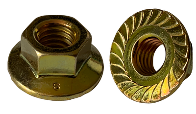 5/16"-18 Large Flange Hex Flange Locknuts / Serrated / Grade 8 / Zinc Yellow