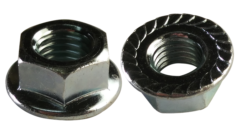 5/16-18 Large Flange Hex Flange Locknuts / Serrated / Steel / Zinc
