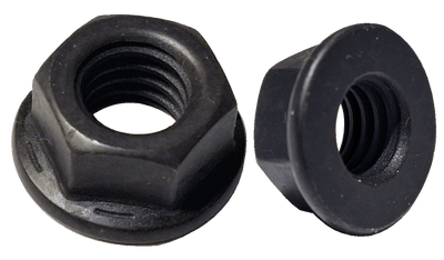 1/4"-20 Hex Flange Nuts / Non-Serrated / Grade 8 / Black Phos