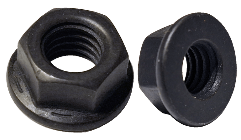 3/8-16 Hex Flange Nuts / Non-Serrated / Grade 8 / Black Phos