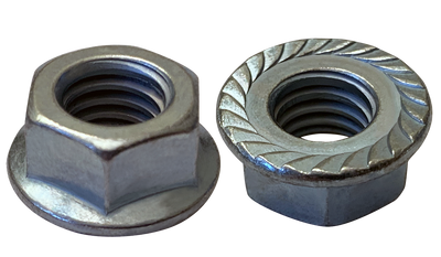 9/16"-12 Serrated Hex Flange Locknuts / Low Carbon Steel / Zinc