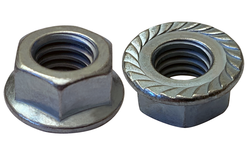 5/8-18 Serrated Hex Flange Locknuts / Steel / Zinc