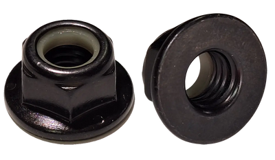 #10-24 Flange Nylon Insert Locknuts / Steel / Black Oxide