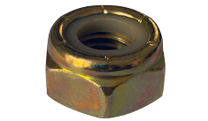 5/8-11 NTU Heavy Hex Nylon Insert Locknuts / Thin Style / Steel / Zinc Yellow