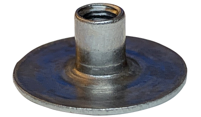 #8-32 Round Base Weld Nuts / No Projections / Low Carbon Steel / Plain / 1/4" Barrel Height
