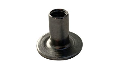 #10-24 Round Base Weld Nuts / No Projections / Low Carbon Steel / Plain / 9/32" Barrel Height
