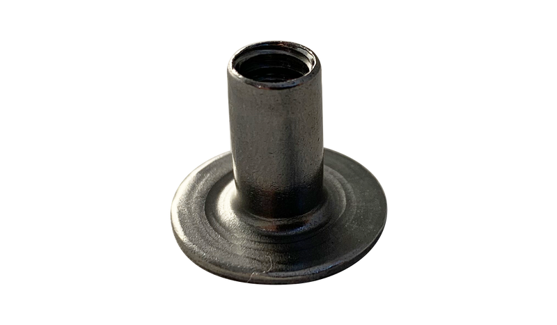 1/4-20 Round Base Weld Nuts / No Projections / Steel / Plain / 5/16