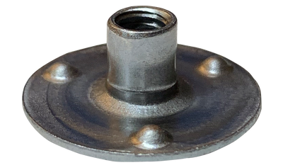 #8-32 Round Base Weld Nuts / 3 Projections / Low Carbon Steel / Plain / 1/4" Barrel Height