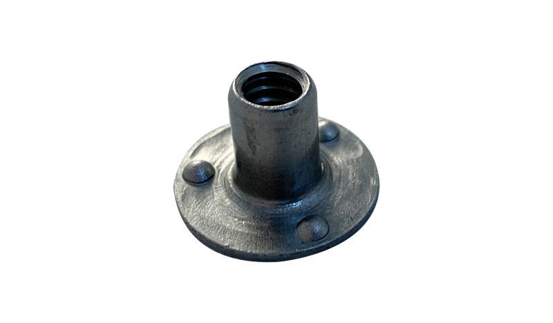 1/4-20 Round Base Weld Nuts / 3 Projections / Steel / Plain / 5/16
