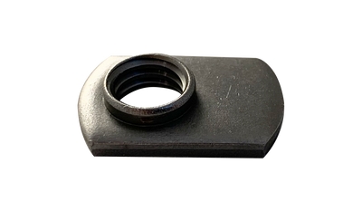 1/4"-20 Offset Hole Tab Weld Nuts / No Projections / Low Carbon Steel / Plain / .094 Thick (Standard)