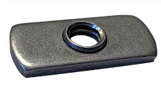1/4-20  Center Hole Tab Weld Nuts / No Projections / Steel / Plain