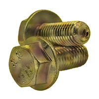 M6-1.00 x 14 MM Serrated Hex Flange Bolt, Full Thread (Non) / Class 8.8 Steel / Zinc Yellow Bake