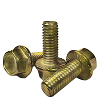 M8-1.25 x 20 mm Hex Serrated Flange Bolts / Stainless Steel / Zinc Yellow