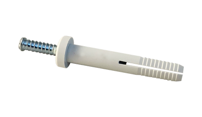 #10 (3/16) x 1" Plastic Drive-Pin Anchor Rivets / Steel Pin / Round Head / White Nylon Body / Zinc / Made in USA