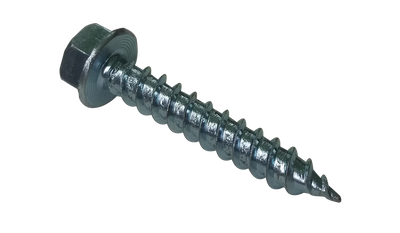 1/4" x 3/4" Hex Washer Head Self-Piercing Screws, Full Thread / Low Carbon Steel / Zinc