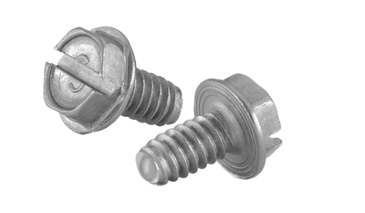#10-24 x 5/8" Trilobe Thread Forming Screws for Metal / Slotted / Hex Washer Head / 18-8 Stainless Steel / Passivated