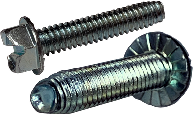 1/4"-20 x 5/8" Trilobe Thread Forming Screws for Metal / Slotted / Hex Washer Head / Low Carbon Steel / Zinc / Serrated