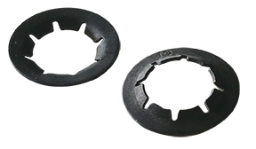 Round Tinnerman-Style Push-On Fasteners / Steel / Black Phos / C13727-020-4