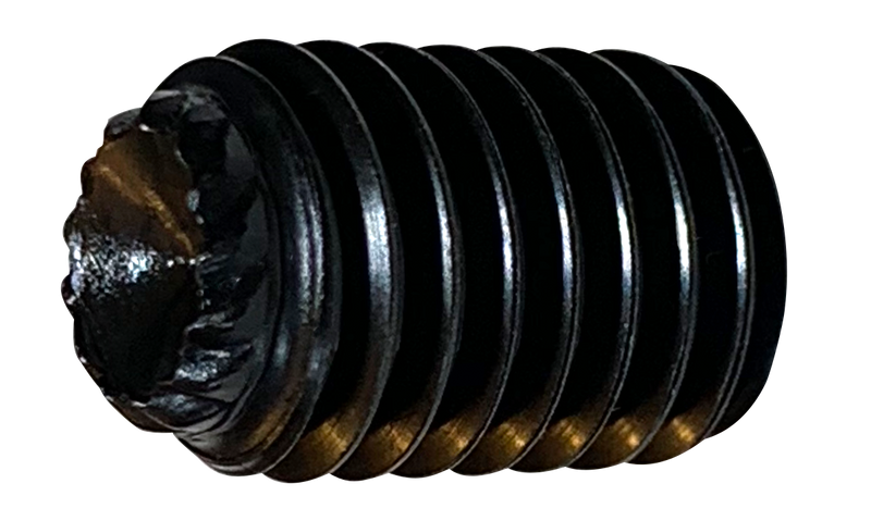 M4-0.7 x 4 mm Knurled Cup Point Socket Set Screws / Alloy Steel / Black Oxide