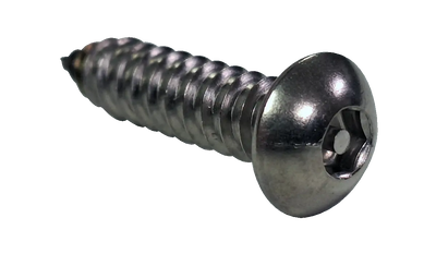 #14 x 1/2" Type A Self-Tapping Security Screws / Pin-In Hex Drive / Button Head / 18-8 Stainless Steel / Passivated