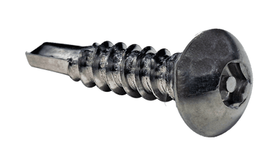 #10 x 3/4" Self-Drilling Security Screws / Pin-In Hex Drive / Pan Head / 18-8 Stainless Steel / Passivated