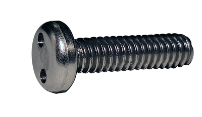 #10-32 x 2" Security Machine Screws / Spanner Drive / Pan Head / 18-8 Stainless Steel / Passivated