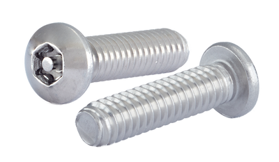 #10-24 x 1/2" Security Machine Screws / Pin-In 6 Lobe / Button Head / 18-8 Stainless Steel / Passivated