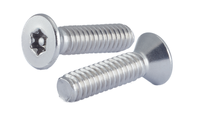 #10-24 x 1 1/4" Security Machine Screws / Pin-In 6 Lobe / Flat Head / 18-8 Stainless Steel / Passivated